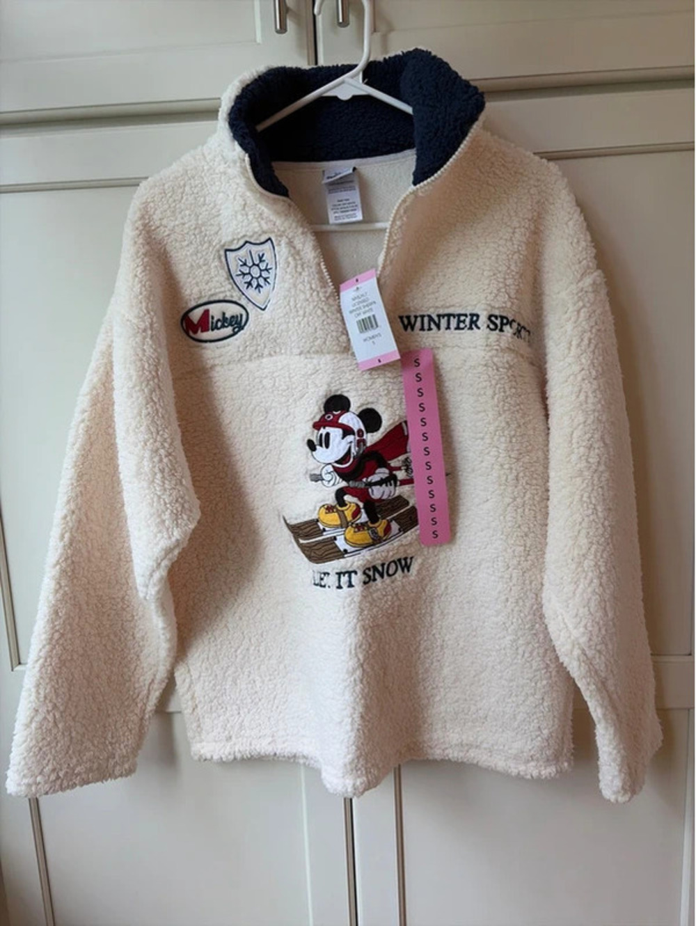NWT Disney Mickey Mouse Winter Sports Sherpa Quarter Zip Women’s S